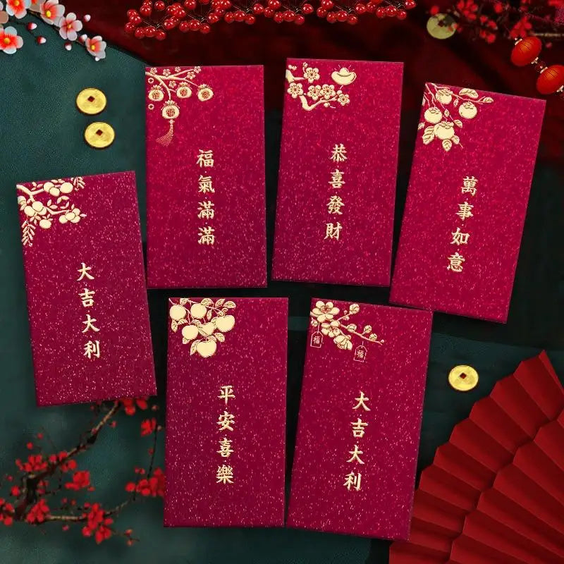 2026 Horse Year Red Envelopes – 6-Pack Lucky Money Bags