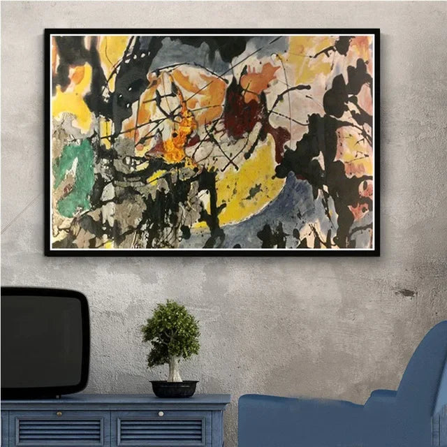 Jackson Pollock Abstract Canvas Wall Art Print | Home Decor Canvas Wall Art Peaceful Pleasures Health and Wellness