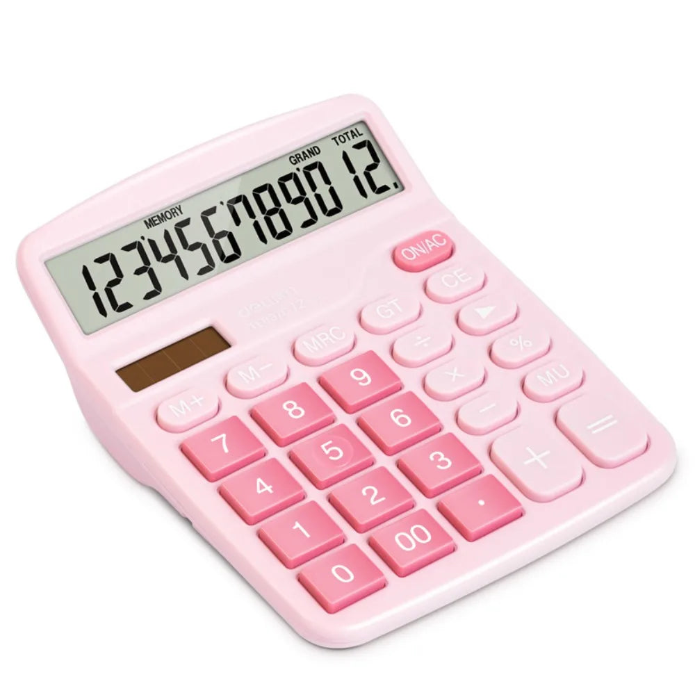 12-Digit Dual Power Calculator – Candy Color, Solar & Battery