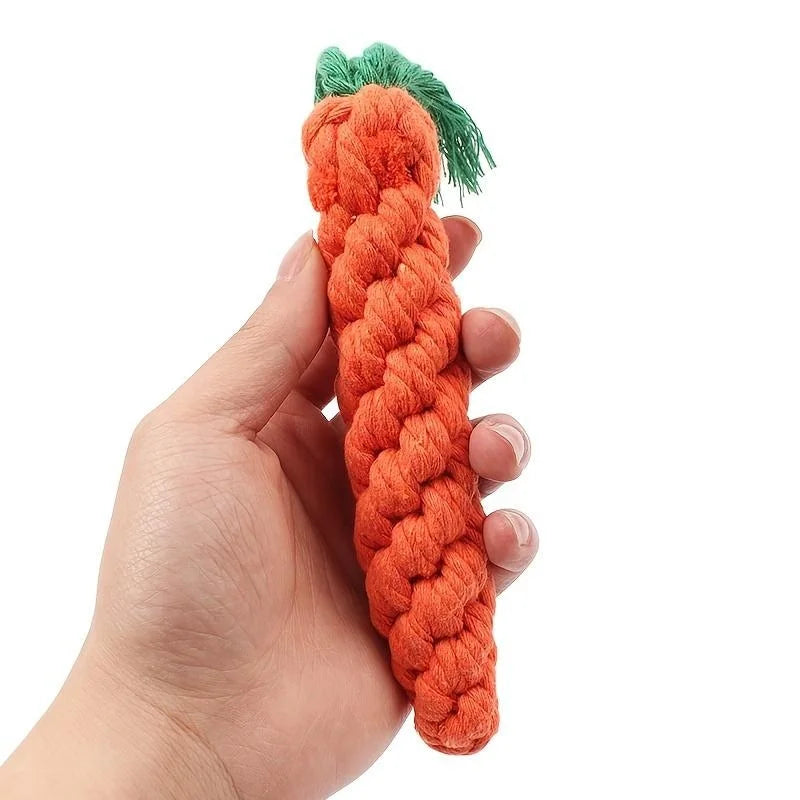 Carrot Cotton Rope Knot Chew Toy for Dogs & Cats