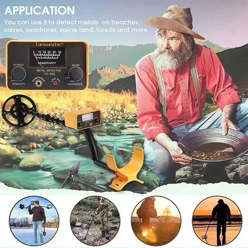 TC-200 New Upgrade Metal Detector Underground Wire Iron Metal Gold Detector Adjustable Tracker for Treasure Search Peaceful Pleasures Health and Wellness