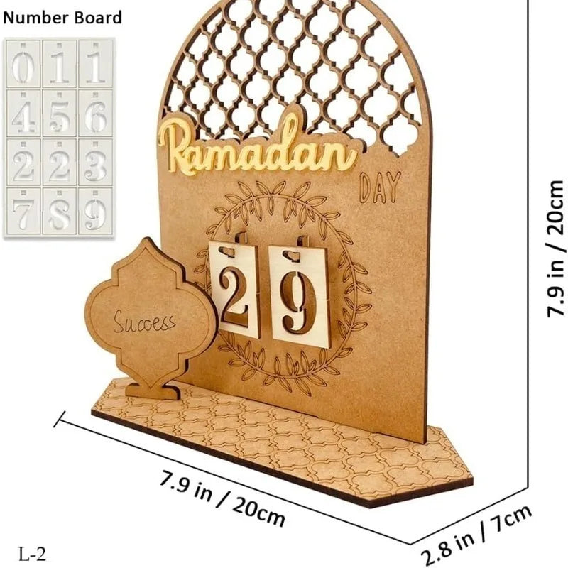 Eid Mubarak Wooden Ramadan Countdown Calendar – DIY Gift 2026
