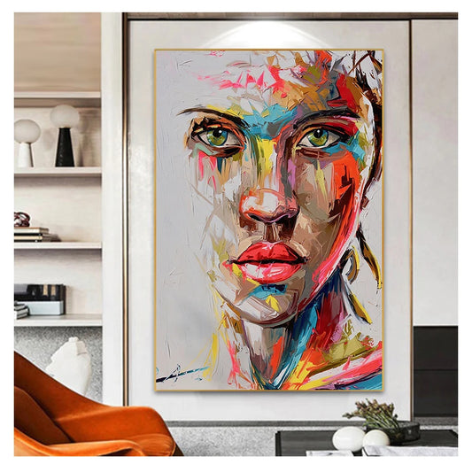 Abstract Portrait Colorful Canvas Wall Art Print | Modern Decor Canvas Wall Art Print Peaceful Pleasures Health and Wellness