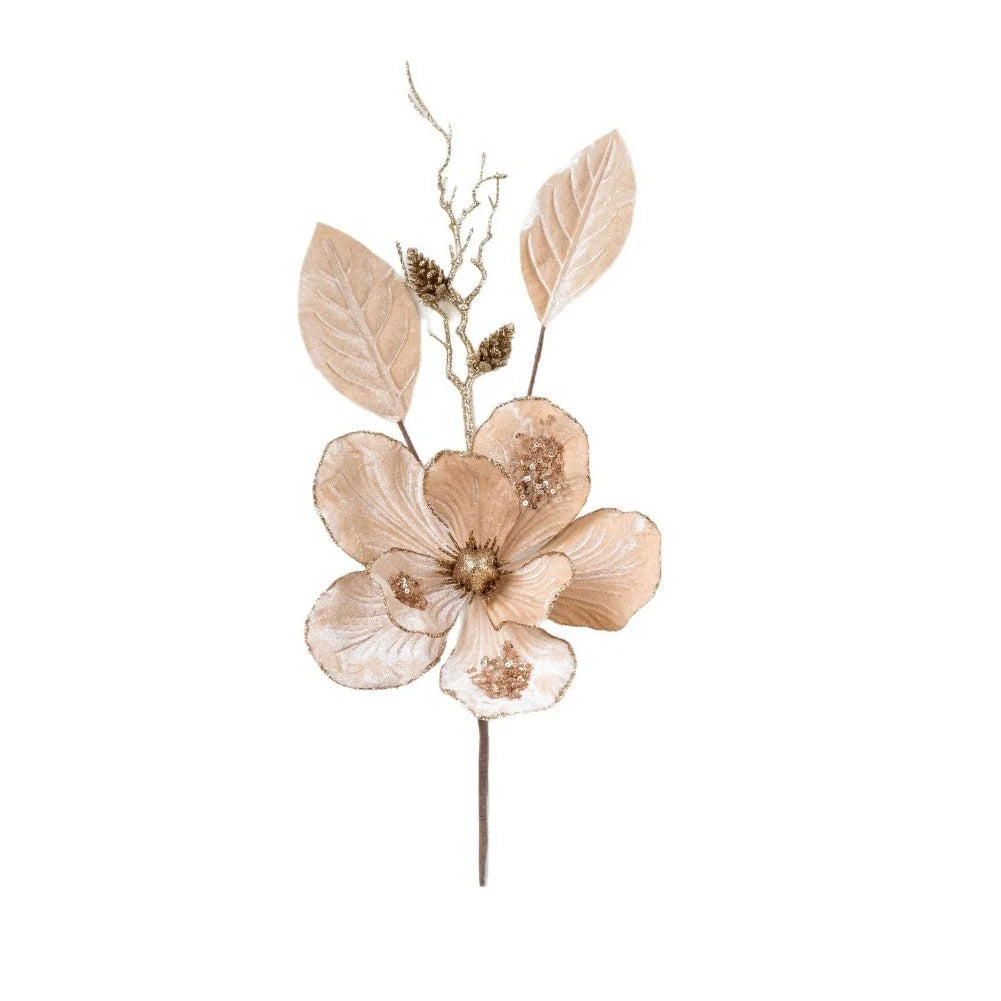 Simulation Christmas Flower Centrepiece | Sequin Faux Holiday Bloom