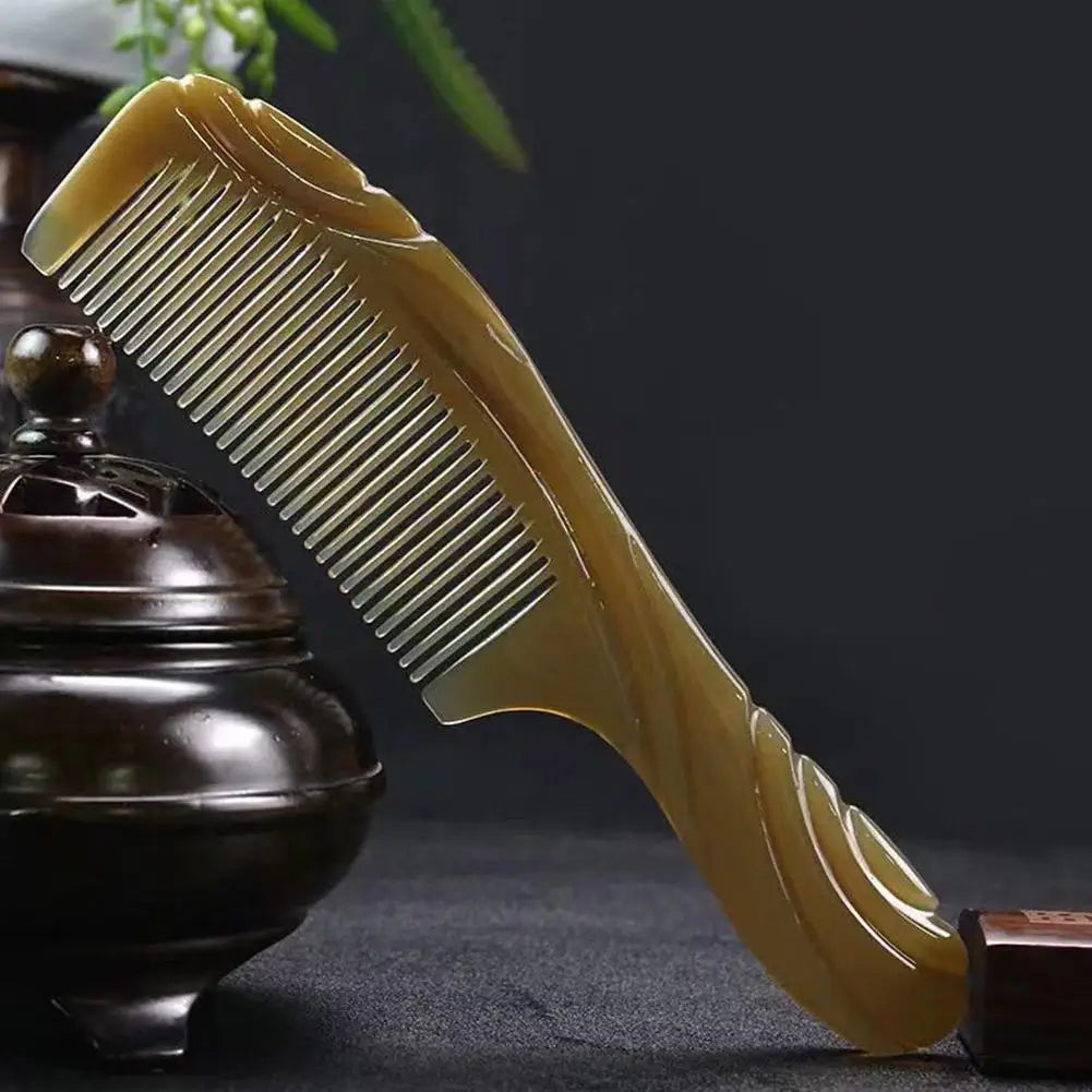 Natural Ox Horn Comb – Anti-Static Scalp Massage Styling Tool