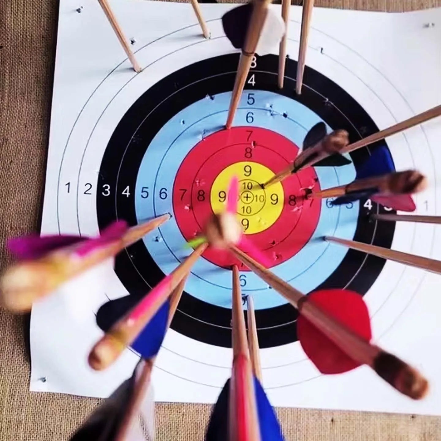 10 20 Archery Targets Paper Arrow Bow Practice Training Sports Darts