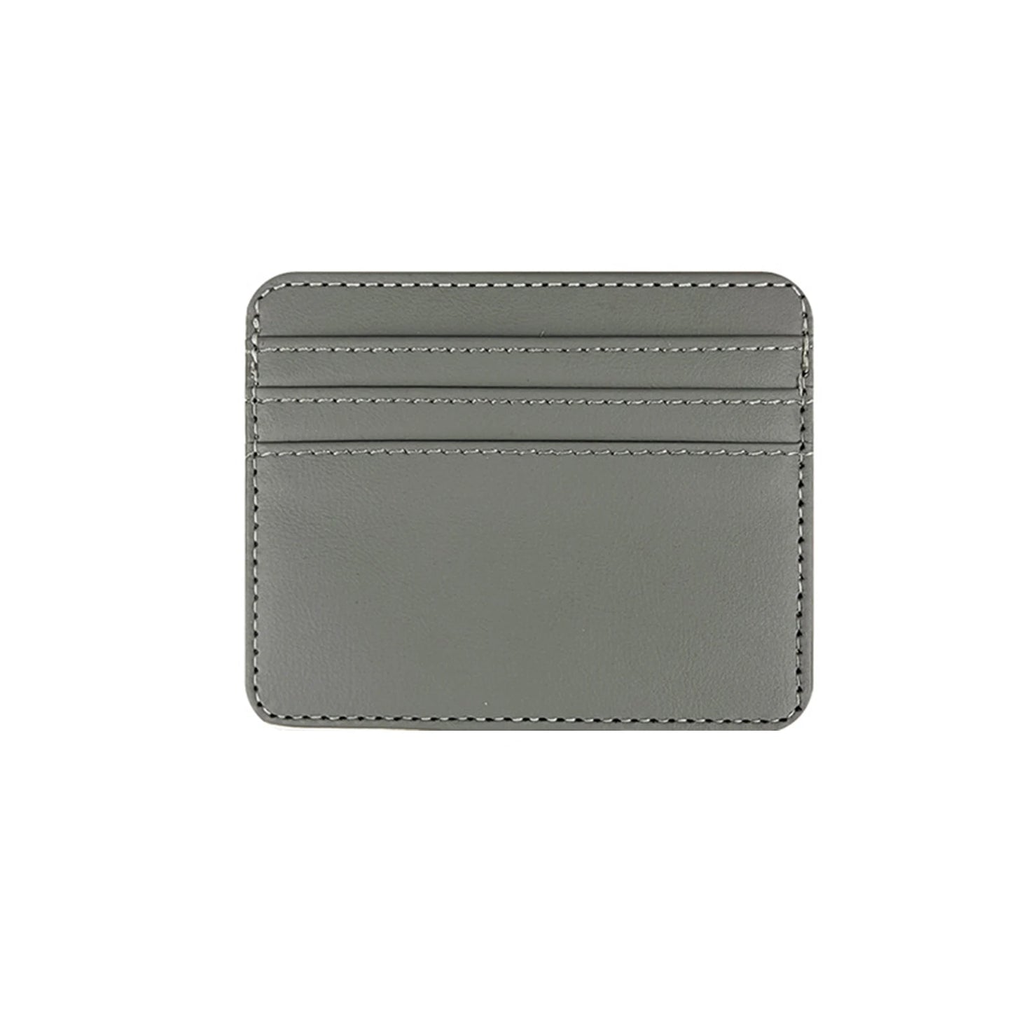 Travel-Ready PU Leather Card Holder Top Open Multi Card Slot Vintage Card Case Slim Wallet for Men and Women 8x10cm Peaceful Pleasures Health and Wellness GRAY