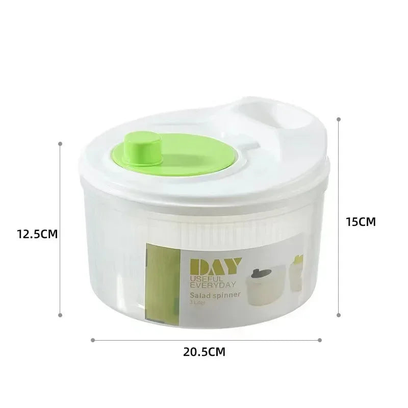 Vegetables Salad Spinner Lettuce Leaf Vegetable Dehydrator Greens Washer Dryer Drainer Crisper Strainer For Washing Drying Leafy Peaceful Pleasures Health and Wellness Green