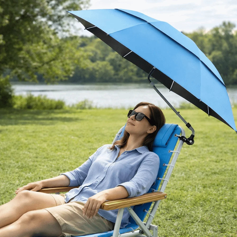360° Adjustable Clamp Umbrella | Large UV Outdoor Shade