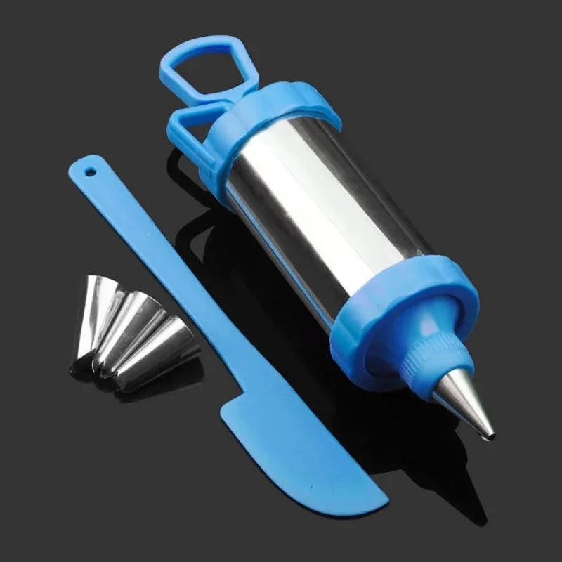 Butter Cookie Gun Mould Multifunctional Cream Gun Cookie Decorating Gun Decorating Mouth Set Make Cake Puff Kitchen Baking Tool Peaceful Pleasures Health and Wellness Blue