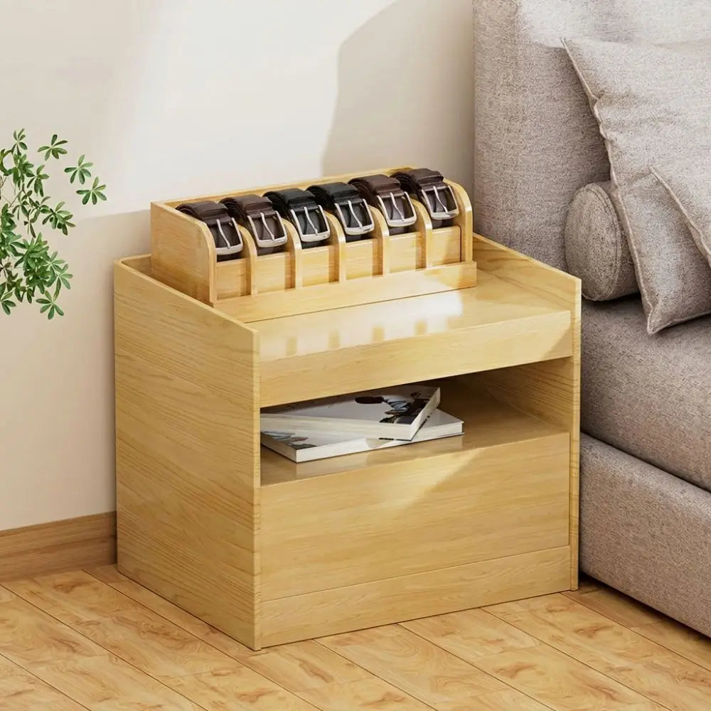 Bamboo Belt Organizer – 6-Compartment Eco-Friendly Storage Box
