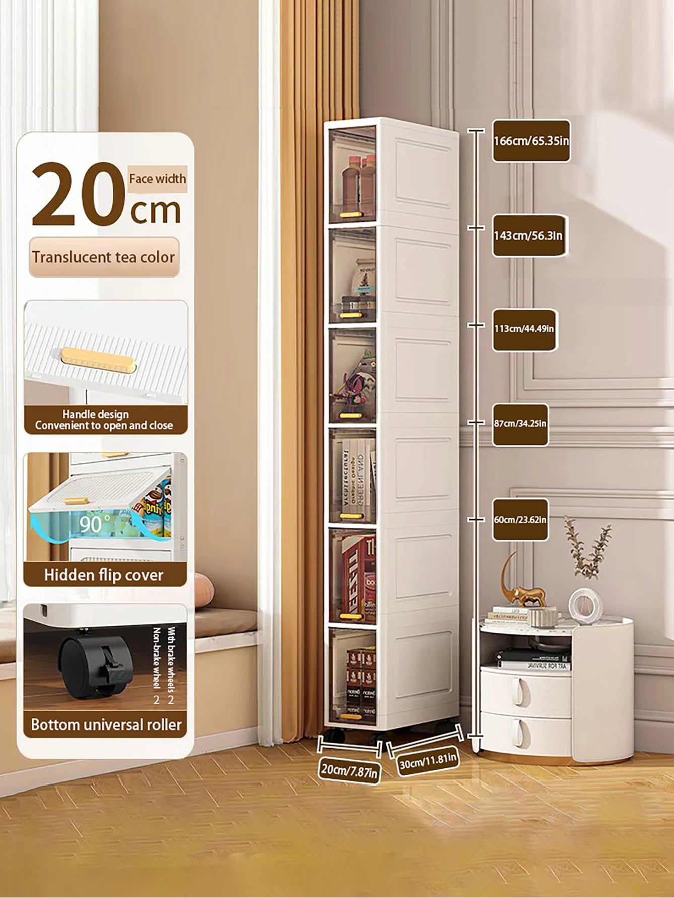 Ultra-Thin Gap Storage Cabinet for Kitchen & Bathroom Peaceful Pleasures Health and Wellness 6 Layers United States