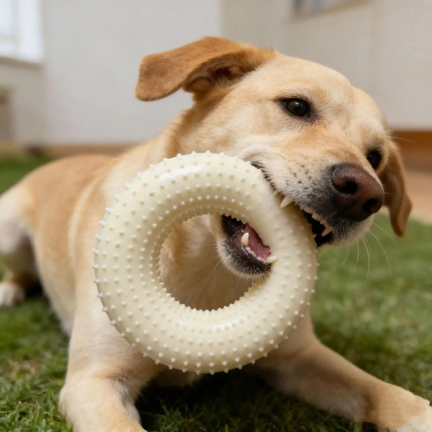 Durable Rubber Dog Chew Ring Toy | Teething Puppy & Play