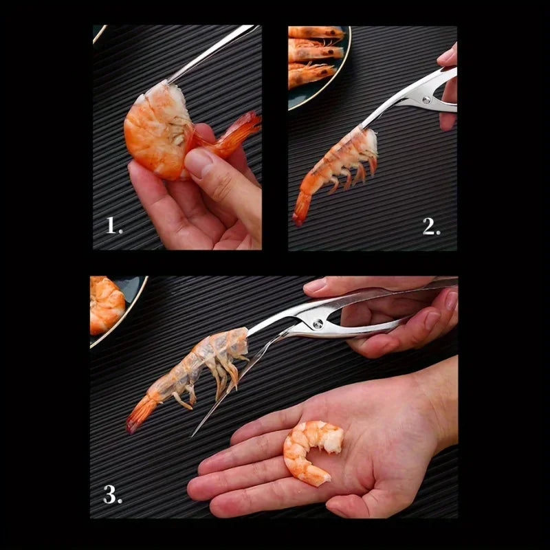 Hot Stainless Steel Shrimp Deveined Device - Ergonomic Fishbone Design，Easy Shell Removal，Kitchen Seafood Preparation Gadget Hot Peaceful Pleasures Health and Wellness
