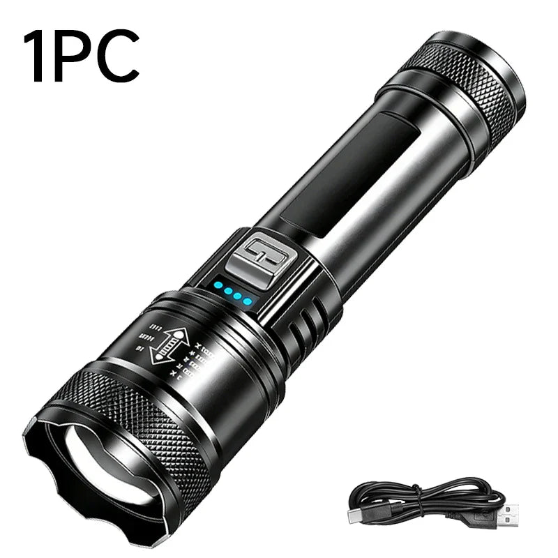 Zoomable LED Flashlight | Type-C Rechargeable, 3 Modes