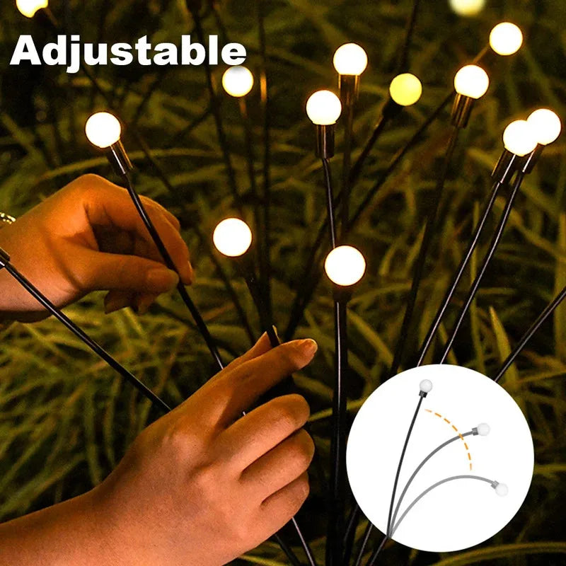 Solar Firefly Garden Lights 6/8/10 LED Swaying Outdoor Stakes