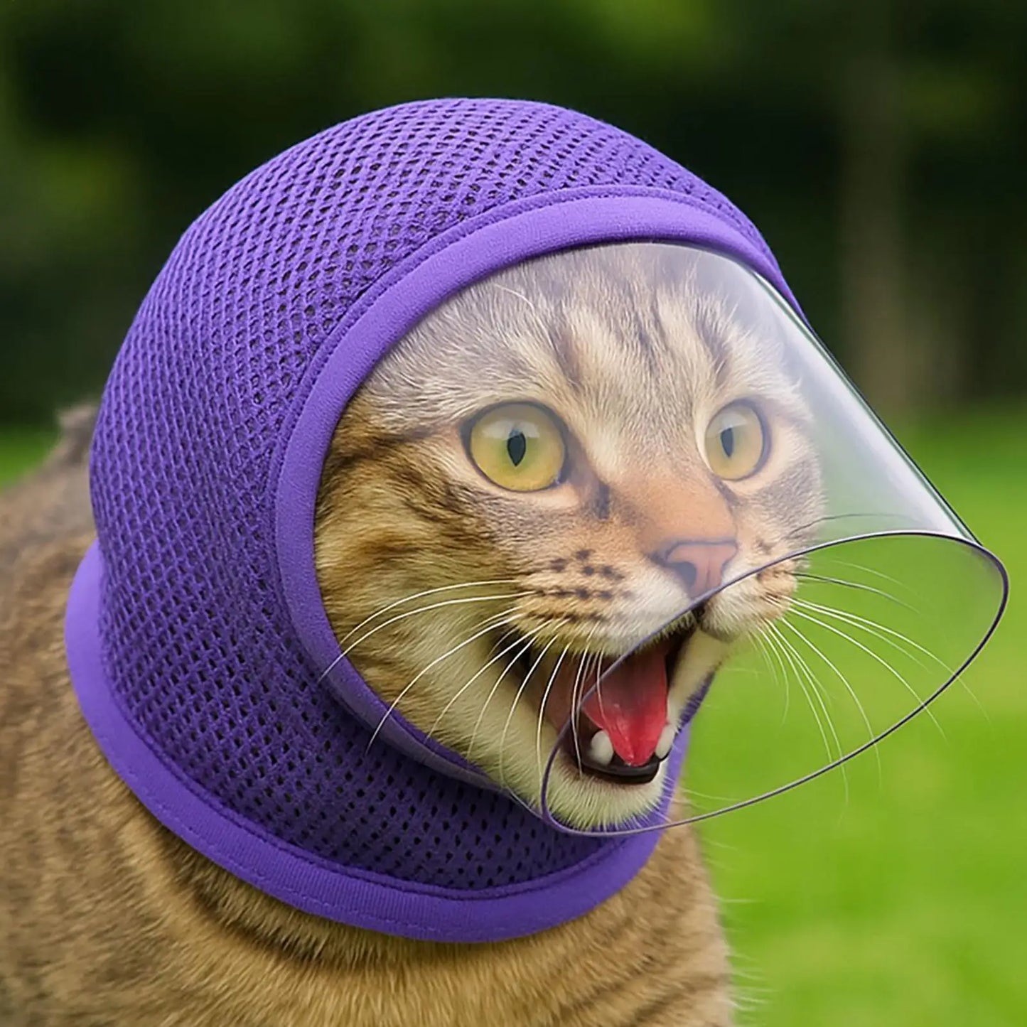 Breathable Mesh Cat Muzzle | Adjustable Drawstring – S & M