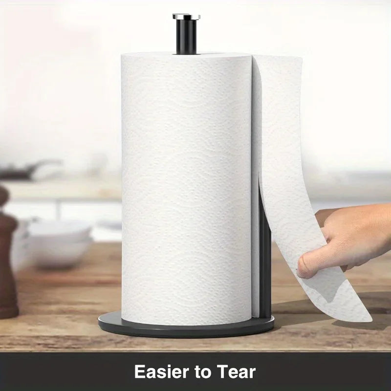 Golden Double Pole Kitchen Tissue Holder Desktop Cling Film Storage Rack Non Perforated Metal Hand Towel Roll Paper Holder New Peaceful Pleasures Health and Wellness