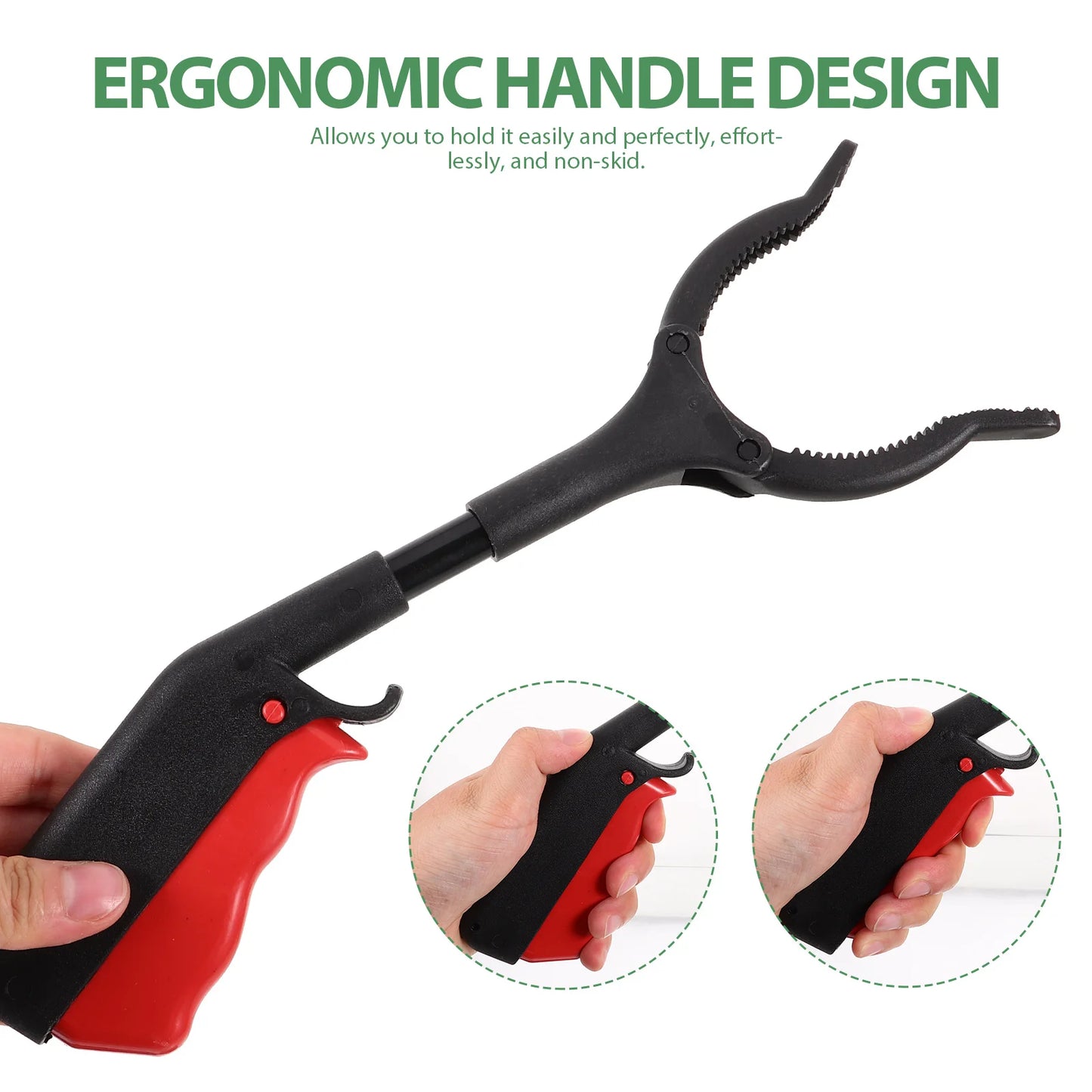 Bending-free Trash Clip Drying Rack Pickup Sticks Garbage Litter Picker Collector Grabber Clips for Elder Portable Reaching Tool Peaceful Pleasures Health and Wellness