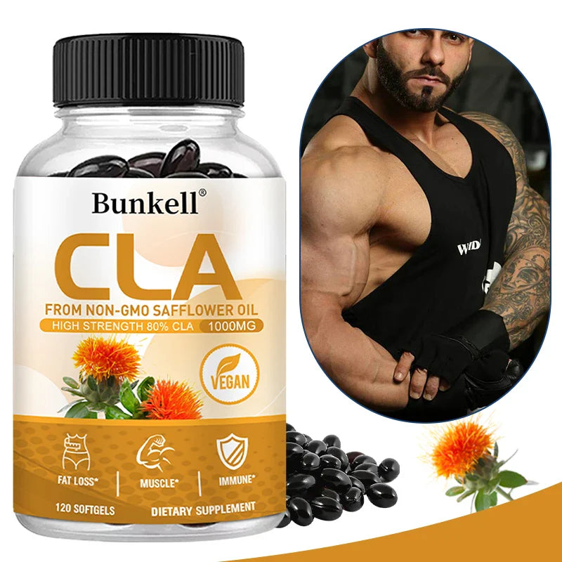 CLA 1000mg Supplement – 80% Active CLA from Safflower Oil