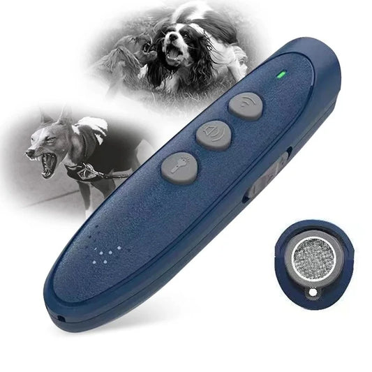 Handheld Ultrasonic Anti-Barking Dog Bark Training Device Silent Pet Behavior Control Deterrent Tool With LED Indicator Peaceful Pleasures Health and Wellness