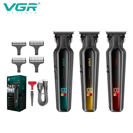 VGR professional hair clipper gradient T-shaped blade hair clipper, hair salon home LED digital engraving electric clipper V-930 Peaceful Pleasures Health and Wellness