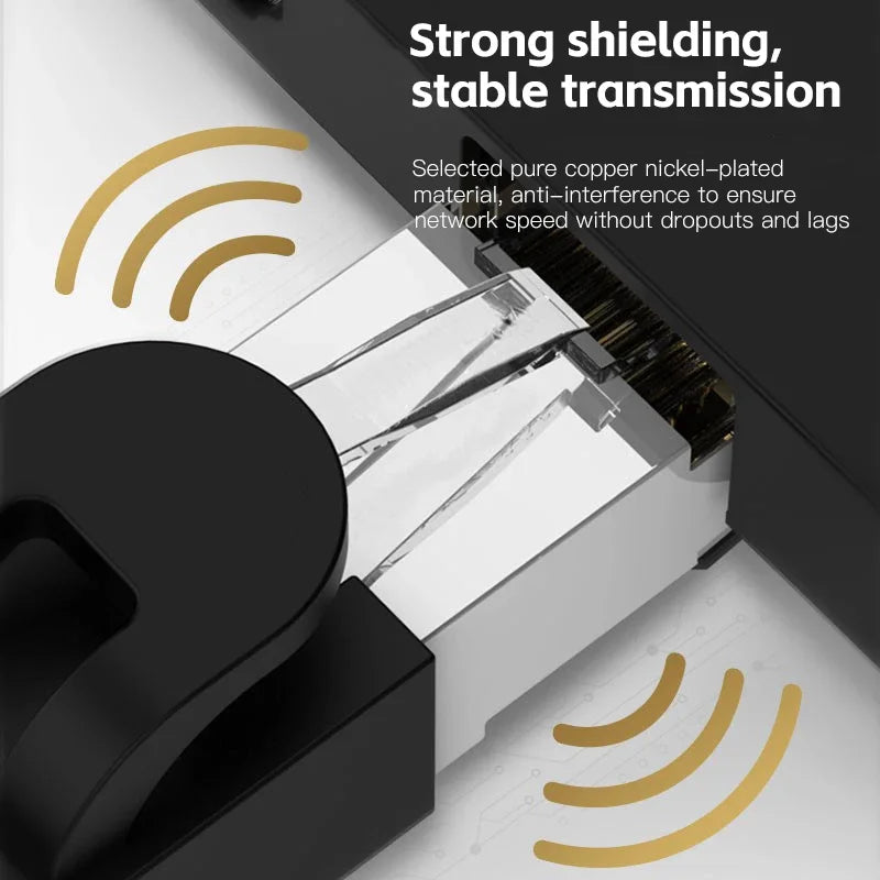 Cat6 Shielded Pass-Through RJ45 Gold-Plated 8P8C Connectors