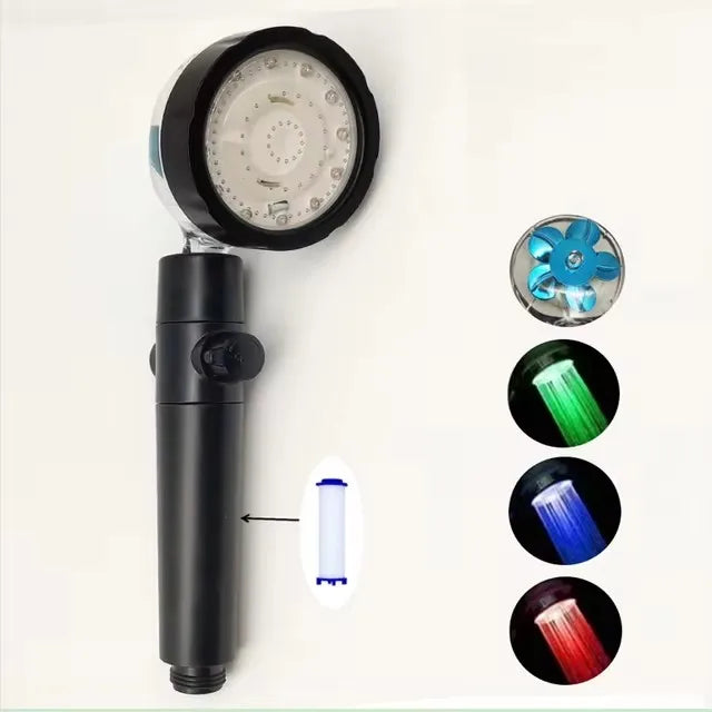 LED Color-Changing Anion Handheld Shower Head | Rainfall SPA