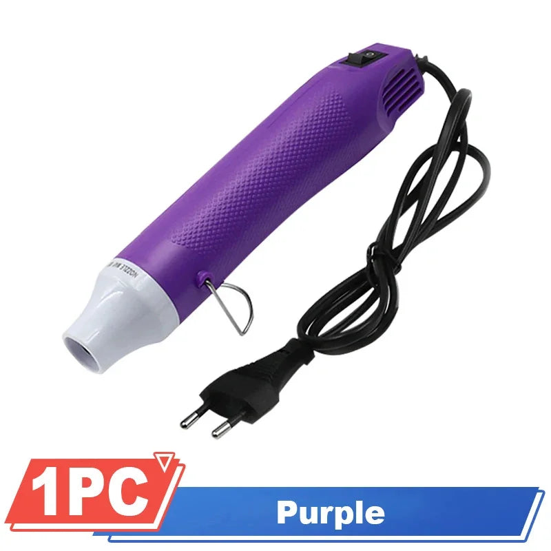 220V Hot Air Gun Soldering Temperature Blower Gun Electric Power Hot Dryer DIY Crafts Mini Heat Gun For Shrink Tubing Car Wrap Peaceful Pleasures Health and Wellness Purple