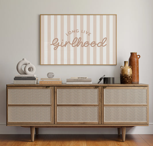 Long Live Girlhood Canvas Wall Art | Fashion Poster Print Canvas Wall Art Peaceful Pleasures Health and Wellness