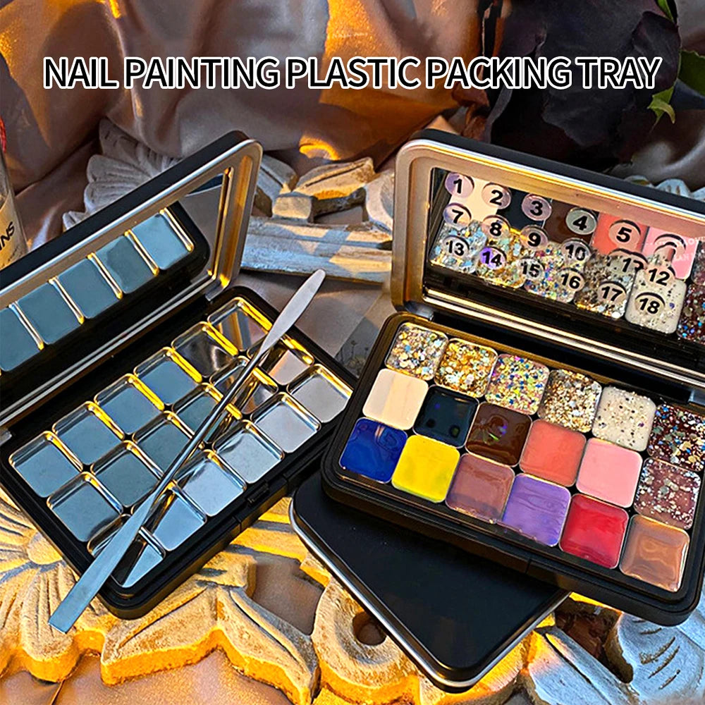 18 Grid Watercolor Pigment Packaging Mini Handmade Moisturizing Storage Box Magnetic Empty Watercolor Palette Nail Art Supplies Peaceful Pleasures Health and Wellness