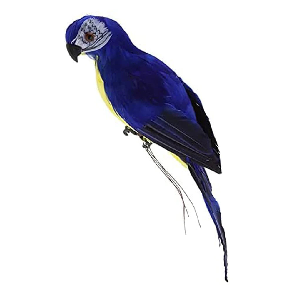 25/35cm Creative Handmade Simulation Parrot Animal Bird Garden Props Decoration Miniature Feather Lawn Doll Ornaments Peaceful Pleasures Health and Wellness sapphire-35CM