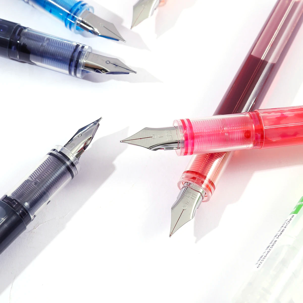 Disposable Fountain Pen Set 6/12 Colors | Quick-Dry F Nib
