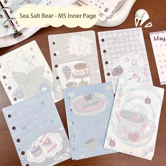 M5 Sea Bear Replacement Core Paper Weekly Monthly Plan Cartoon Inner Peaceful Pleasures Health and Wellness