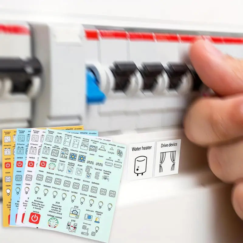 High Quality 2/5Sheets Self-adhesive Waterproof English Version Electric Box Electric Circuit Breaker Panel Label Decorative Peaceful Pleasures Health and Wellness