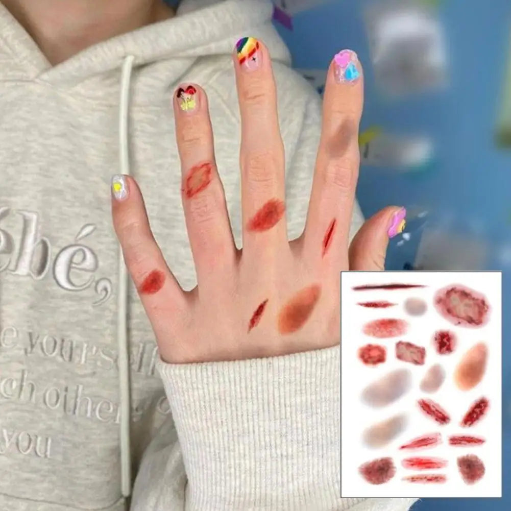 Halloween Fake Wound Scar Tattoo Stickers – DIY Party Makeup