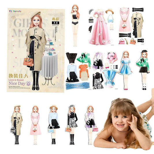 Magnetic Princess Dress Up Doll Set – DIY Sticker Toy for Kids Magnetic Dress Up Toy Oasis Select
