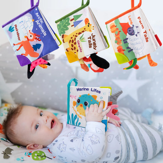 3D Visual Tail Cloth Book Soft Rustle Sound Baby Tear Resistant Peaceful Pleasures Health and Wellness