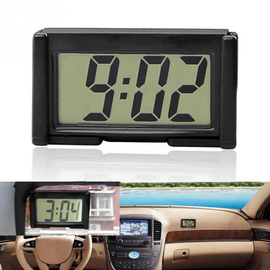 Practical Mini Digital Display Large Screen Car Mounted Small Adhesive Portable Electric Motorcycle Car Mounted Clock Mute New Peaceful Pleasures Health and Wellness