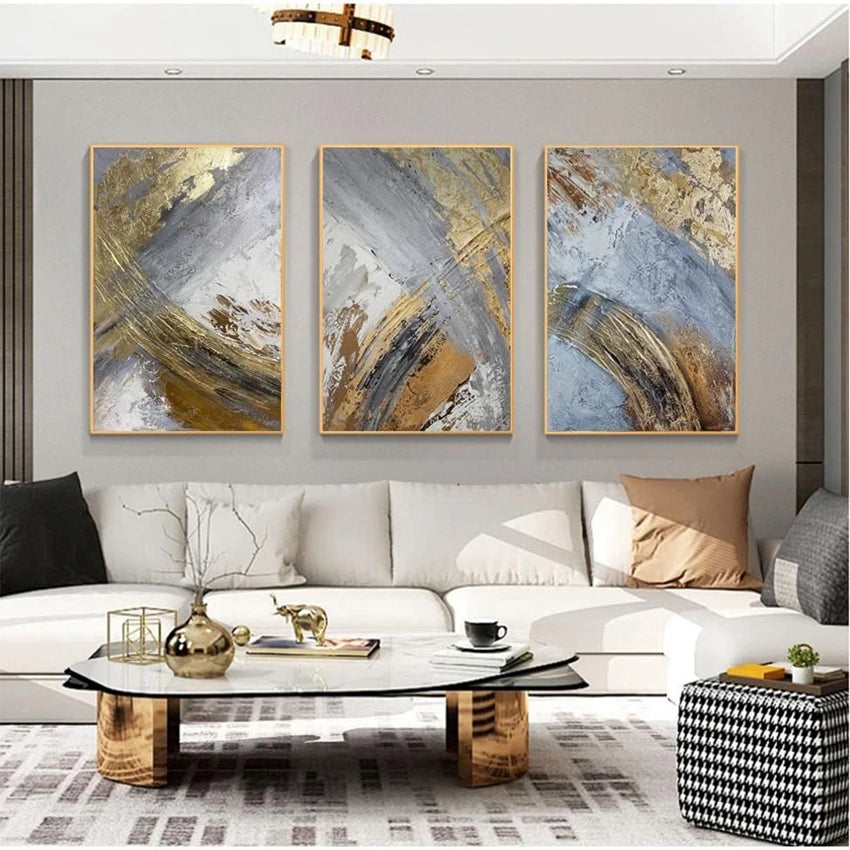 Wall Art Pictures for Home Decoration, 3 Panel, Hand Painted, Acrylic, Oil Painting on Canvas, Posters for Living Room, Sofa Peaceful Pleasures Health and Wellness