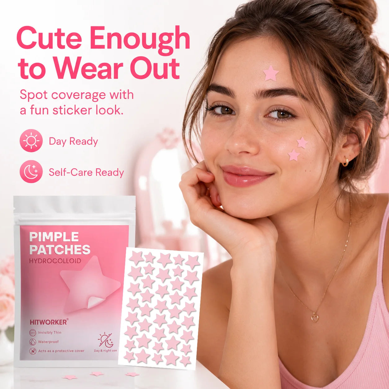 Pink Star Hydrocolloid Acne Patches 120/200/800 Pcs | Blemish