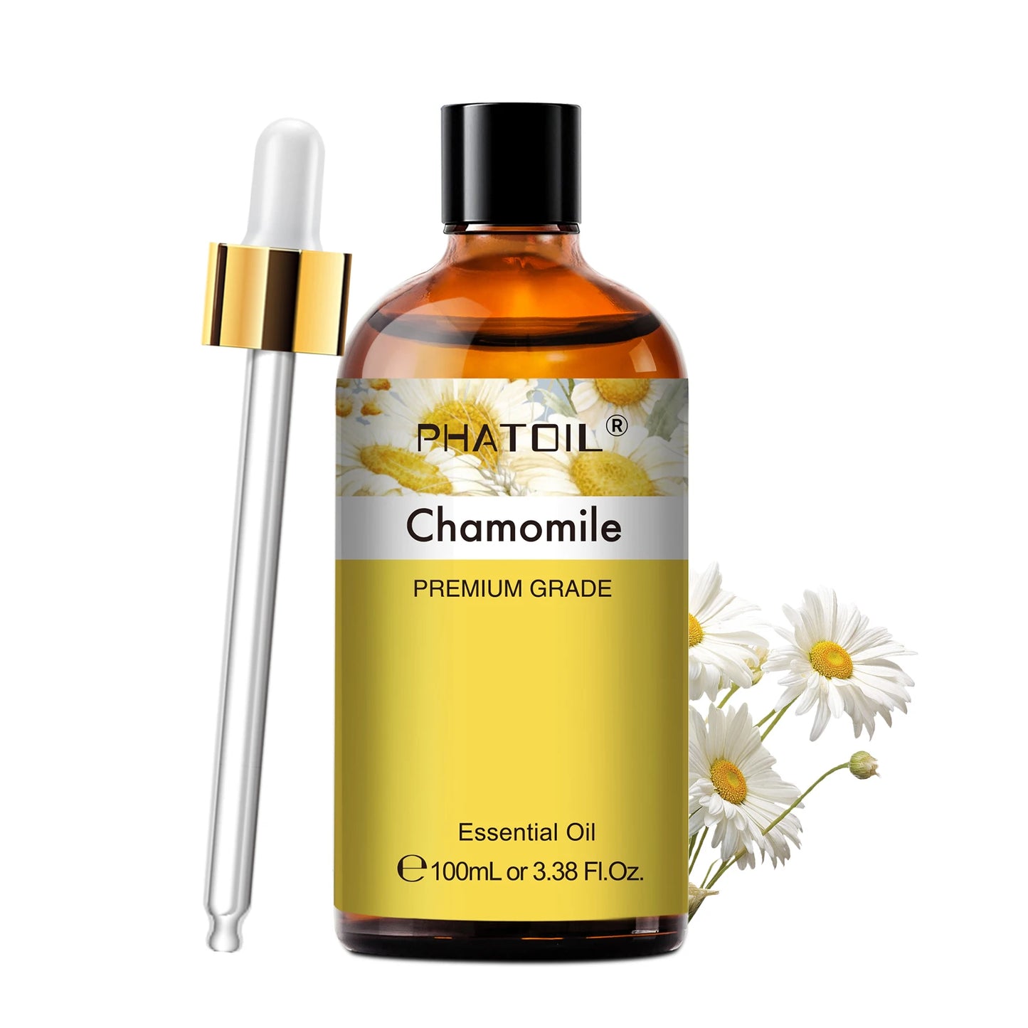 PHATOIL 100ml Aromatherapy Essential Oil-Lavender Rose Vanilla Eucalyptus Sandalwood Pine Needles for Diffuser,Candle Making Peaceful Pleasures Health and Wellness Chamomile 100ML