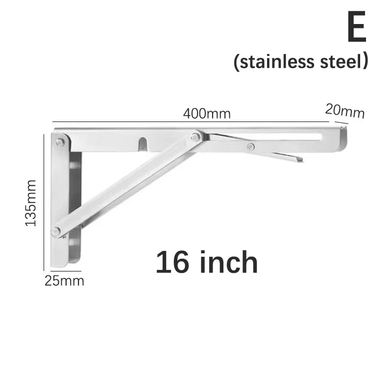 20/25/30/35/40cm Triangle Folding Angle Bracket Heavy Support Adjustable Wall Shelves Mounted Table Shelves Home Hardware Peaceful Pleasures Health and Wellness E