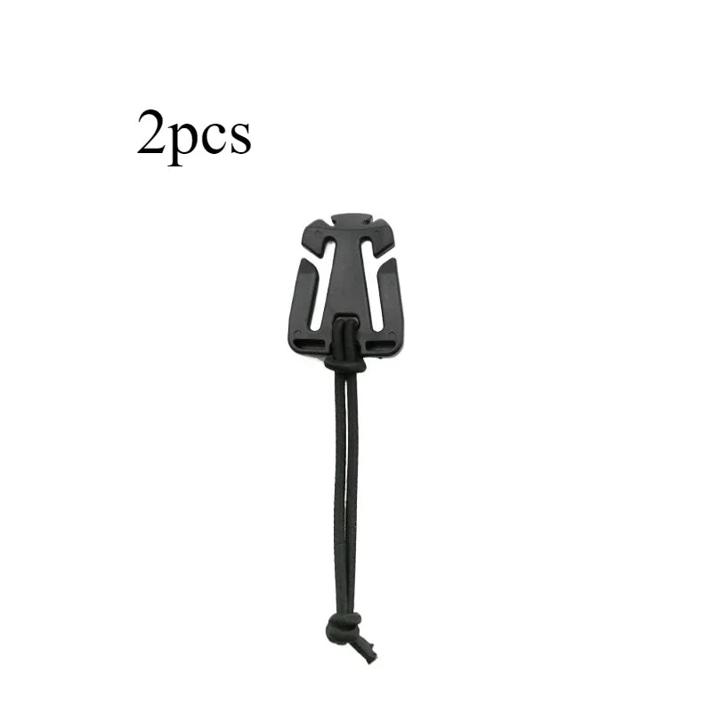 Tactical Backpack Carabiner Webbing Buckle Clips 2-Pack Webbing Buckle Clip Peaceful Pleasures Health and Wellness black