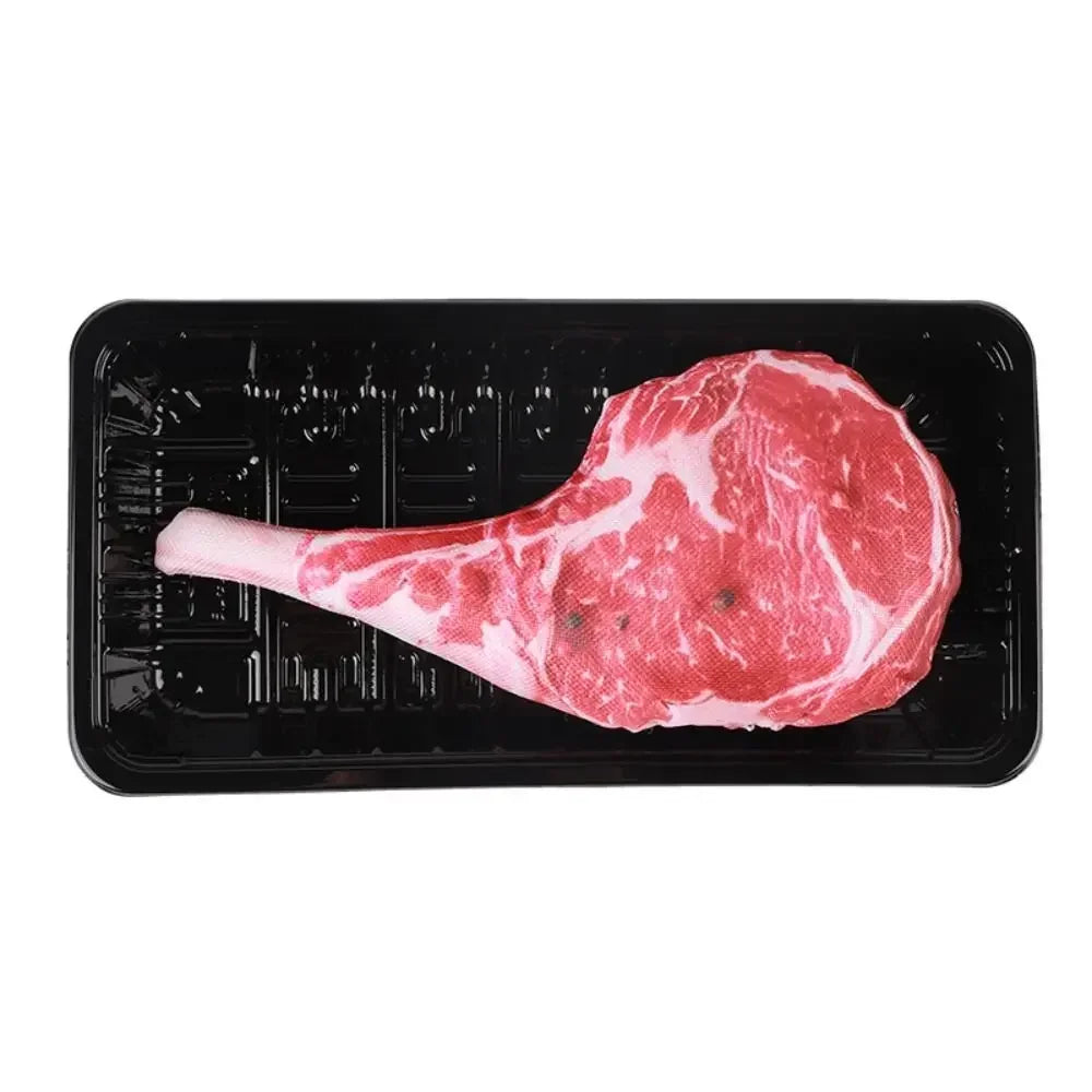 Squeaky Chew Dog Toy – Steak & Carrot Designs for Puppies