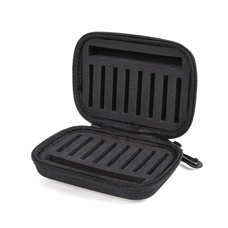 2026 Professional Portable Fly Spinner Spoon Fishing Lure Storage Case Box with 16 Slots Hard EVA Container Bag for Fishing Gear Peaceful Pleasures Health and Wellness