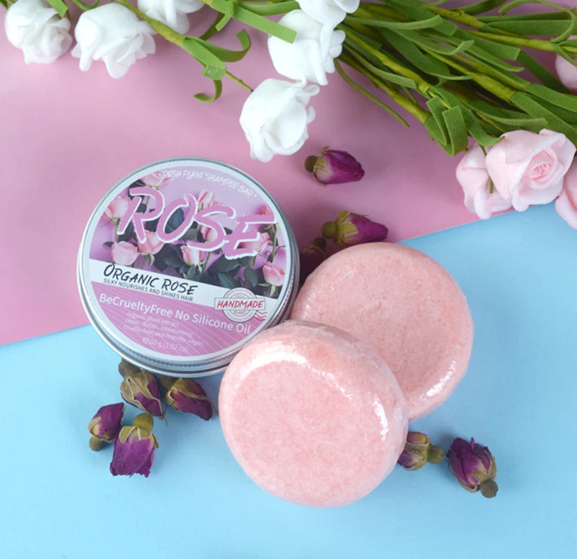 Rose Shampoo Soap Nourish Moisturize Scalp Oil Controlling Stain Removing Floral Fragrance Overflowing Hair Care Handmade Soap Peaceful Pleasures Health and Wellness