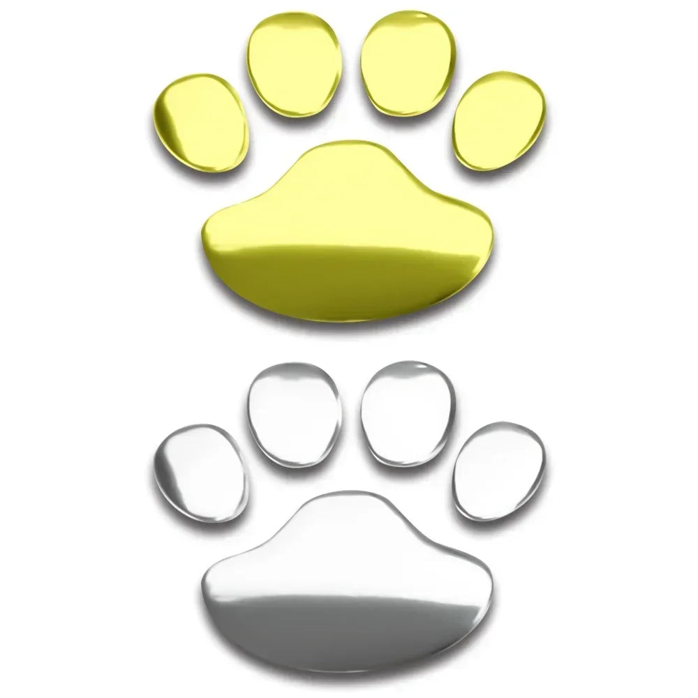 Car Sticker Cool Design Paw 3D Animal Dog Cat Bear Foot Prints Footprint Decal Car Stickers Silver Gold Auto Accessories Peaceful Pleasures Health and Wellness