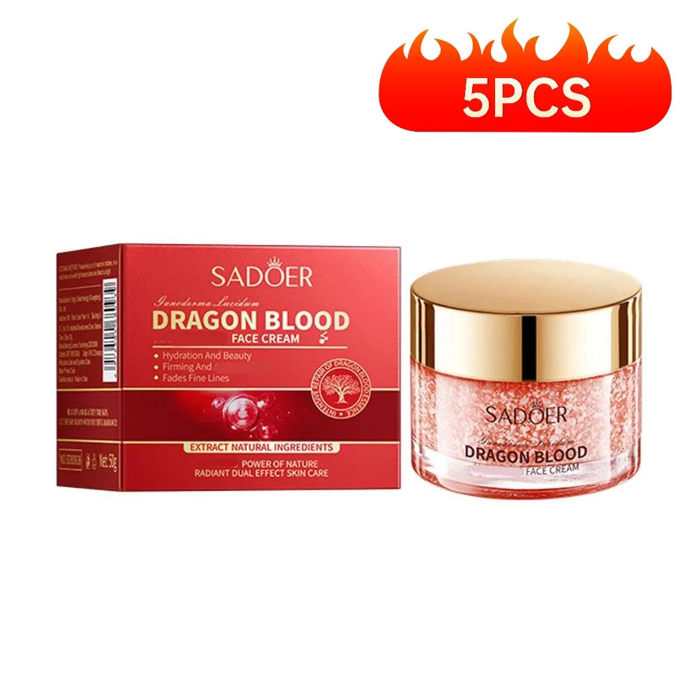 Dragon Blood Face Cream Retinol Placenta Essence Brightening Lifting Firming Korean Cosmetics Skin Care for women Peaceful Pleasures Health and Wellness 50g X 5PCS