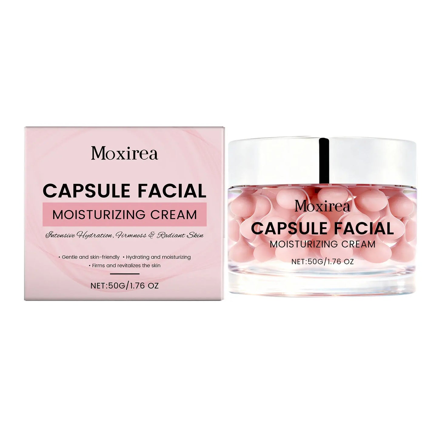 MOXIREA Pink Capsule Face Cream – Hydrate, Brighten & Firm 50g